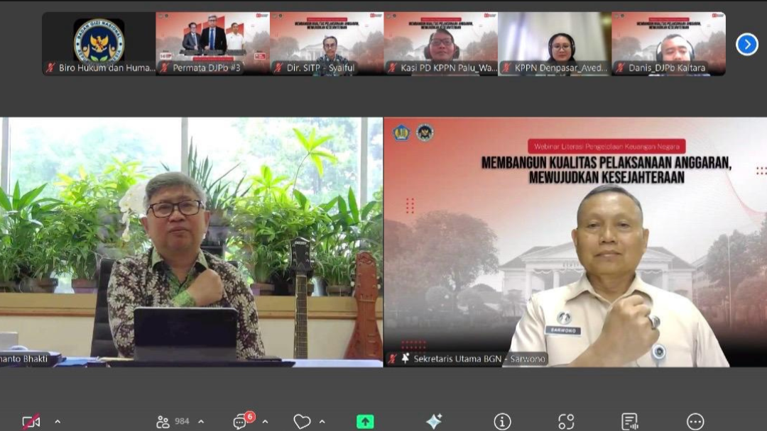 Tingkatkan Kualitas Anggaran, BGN Provinsi Lampung dan Kemenkeu Selenggarakan Webinar Literasi Keuangan